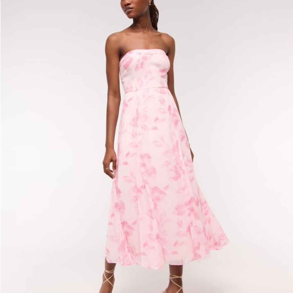 Abercrombie & Fitch Camille Strapless Godet Midi Dress BNWT